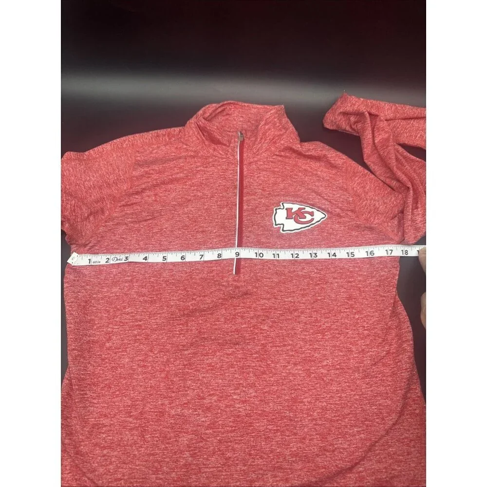 Team Apparel Nike Dri Fit Red‎ 1/4 Zip Kansas City Chiefs Long Sleeve Shirt Sz M